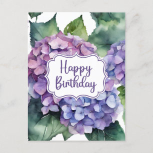 Verjaardagsbloemen Paarse Hydrangea Bloemen  Briefkaart