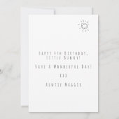 Verjaardagsbloemen vier & Konijn kaart vierde verj (Achterkant)