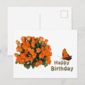 Verjaardagsbloemen Vlinder Briefkaart (Voorkant / Achterkant)
