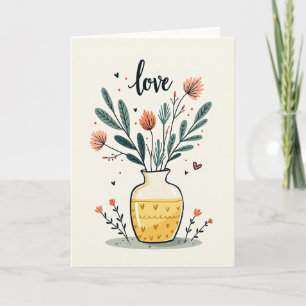 Verjaardagsbloemenkaart met liefde kaart