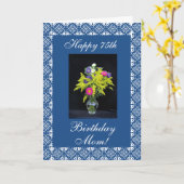 Verjaardagsbloemenvaas van moeder kaart (Gele Bloem)