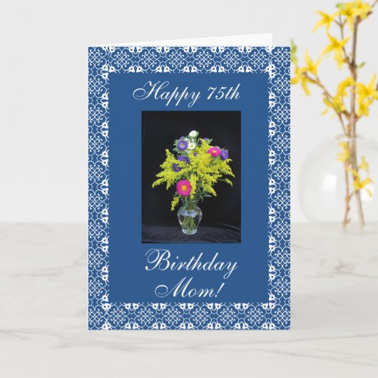 Verjaardagsbloemenvaas van moeder kaart (Gele Bloem)