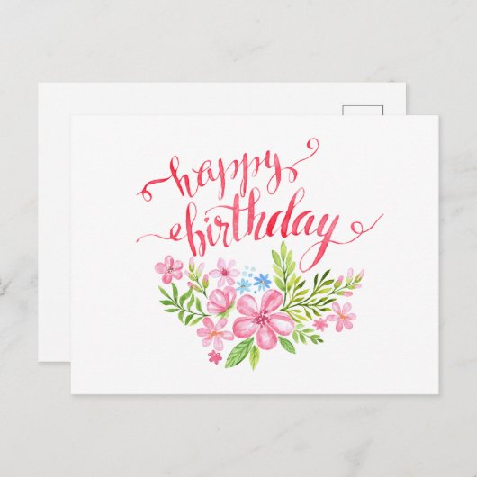 Verjaardagsbloemkaart Briefkaart (Voorkant / Achterkant)