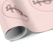 Verjaardagsblozen roosgoud glinsterende druppels v cadeaupapier (Rol Hoek)