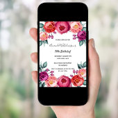 Verjaardagsblozen roze paarse roos gouden bloem kaart