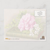 Verjaardagsboek met roze bloemen briefkaart (Achterkant)