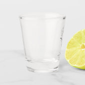 Verjaardagsboeket glas. zwart & wit shot glas (Links)