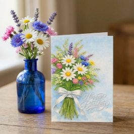 Verjaardagsboeket van wilde bloemen wenskaart kaart