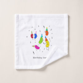 Verjaardagsbonen doekje, flanel, schattige verjaar washandje