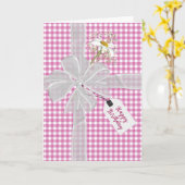 Verjaardagsboog met margrietje op Gingham Kaart (Gele Bloem)