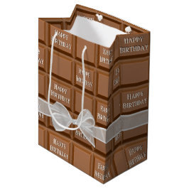 Verjaardagsboog op chocoladereep medium cadeauzakje