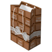 Verjaardagsboog op chocoladereep medium cadeauzakje (Achterkant Gekanteld)