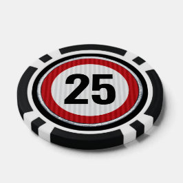 VERJAARDAGSBORD 25e Verjaardag Snelheidslimiet Bor Poker Chips