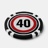 VERJAARDAGSBORD 40e verjaardag snelheidsbegrenzer  Poker Chips (Enkel)