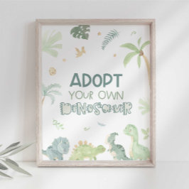 Verjaardagsbord 'Adopt Your Own Dinosaur' Foto Afdruk