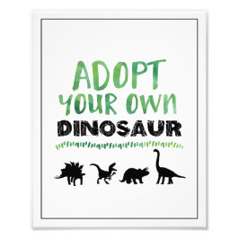 Verjaardagsbord 'Eigen Dinosaurus Adoptie' Foto Afdruk