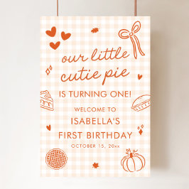 Verjaardagsbord 'Fall A Little Cutie Pie' 1e verja Poster