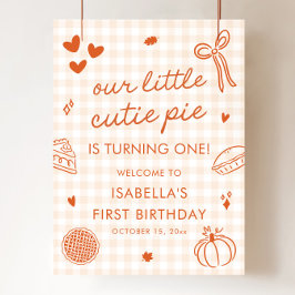 Verjaardagsbord 'Fall A Little Cutie Pie' 1e verja Poster