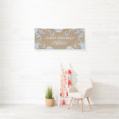 Verjaardagsbord, Kraft Kleur Blauw Hydranagea Spandoek (Insitu)
