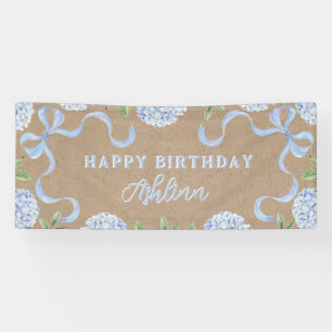Verjaardagsbord, Kraft Kleur Blauw Hydrangea Groot Spandoek