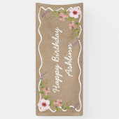 Verjaardagsbord, Kraft Kleur Bloemen Spandoek (Verticaal)