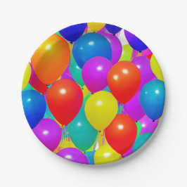 Verjaardagsbord met ballonontwerp papieren bordje