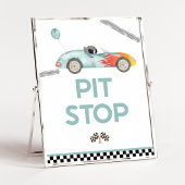 Verjaardagsbord Pitstop Raceauto Poster