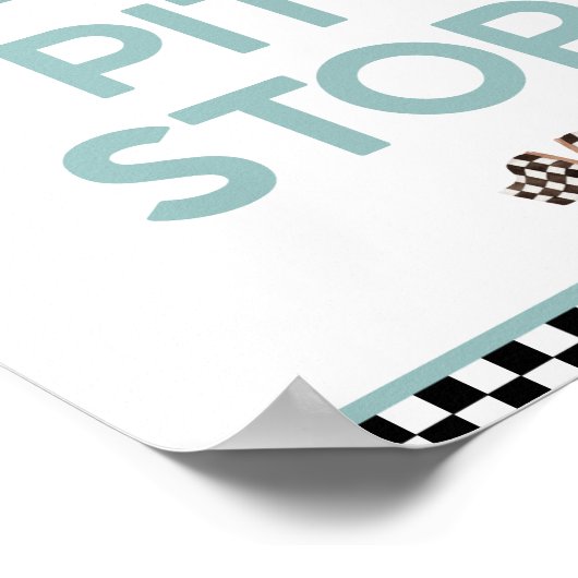 Verjaardagsbord Pitstop Raceauto Poster (Hoek)