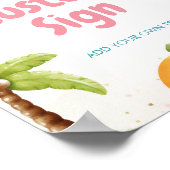 Verjaardagsbord strand, zwembadfeest bord poster (Hoek)