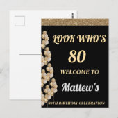 Verjaardagsbord voor mannen 80ste verjaardag briefkaart (Voorkant / Achterkant)