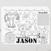 verjaardagsborden voor robot, robotenkleurige pagi (Voorkant / Achterkant)