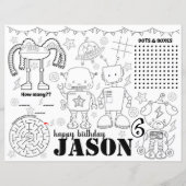 verjaardagsborden voor robot, robotenkleurige pagi (Voorkant)