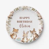 Verjaardagsbos voor bosdieren papieren bordje (Voorkant)