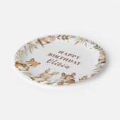 Verjaardagsbos voor bosdieren papieren bordje (Gekanteld)