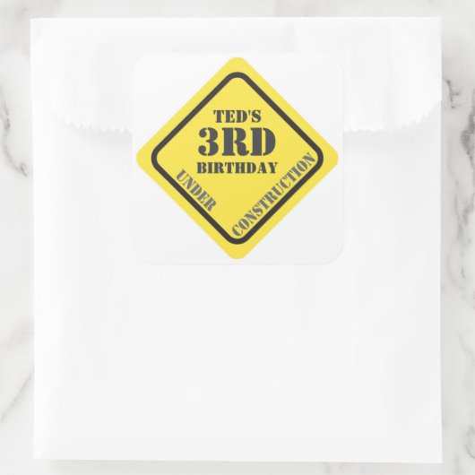 Verjaardagsbouw Sticker (Tas)