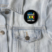 Verjaardagsboy Niveau 6 Vrijgespeeld Geweldig 2017 Ronde Button 5,7 Cm (In situ)