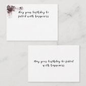 verjaardagsbriefkaart notitiekaartje (Voorkant / Achterkant)