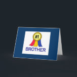 Verjaardagsbroer kaart lint kaart<br><div class="desc">Eerste plaats lint op deze christelijke verjaardagskaart #1 Broer!</div>