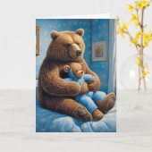 Verjaardagsbruin Beer met teddybeer Kaart (Gele Bloem)