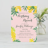 Verjaardagsbrunch mimosa waterverf Uitnodiging (Staand voorkant)