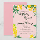 Verjaardagsbrunch mimosa waterverf Uitnodiging (Voorkant / Achterkant)
