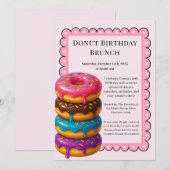 Verjaardagsbrunch | Pannenkoeken en donuts Kaart (Voorkant / Achterkant)