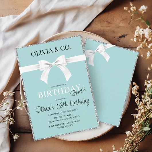 Verjaardagsbrunch uitnodiging ontbijt bij Tiffany'