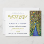 Verjaardagsbrunch voor pauwenfeest kaart (Voorkant)