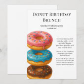 Verjaardagsbrunchfeest | Pannenkoeken & Donuts Kaart (Voorkant / Achterkant)
