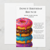 Verjaardagsbrunchfeest | Pannenkoeken & Donuts  Kaart (Voorkant / Achterkant)