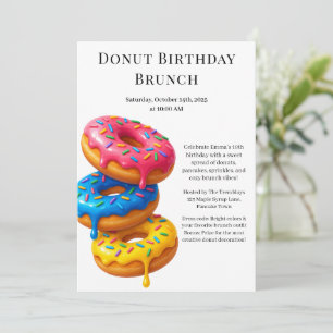 Verjaardagsbrunchfeest Pannenkoeken & Donuts Kaart