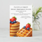 Verjaardagsbrunchfeest | Pannenkoeken & wafels Kaart (Staand voorkant)