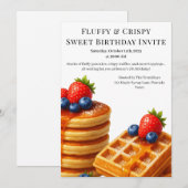 Verjaardagsbrunchfeest | Pannenkoeken & wafels Kaart (Voorkant / Achterkant)