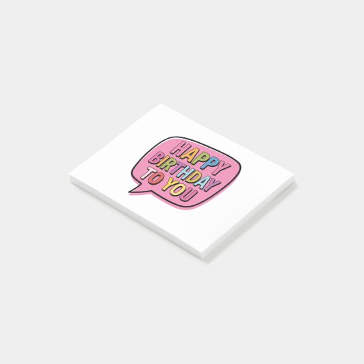 Verjaardagsbubbel Post-it® Notes (Schuin)